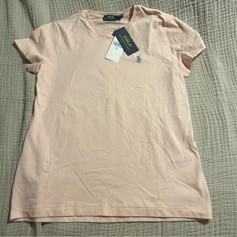 Ralph Lauren Women's Light Pink Short Sleeve Tee